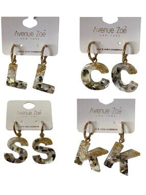 Initial Earrings by Avenue Zoe